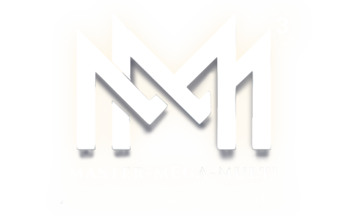 Logo do MMM estilizada com um degrade de roxo a preto